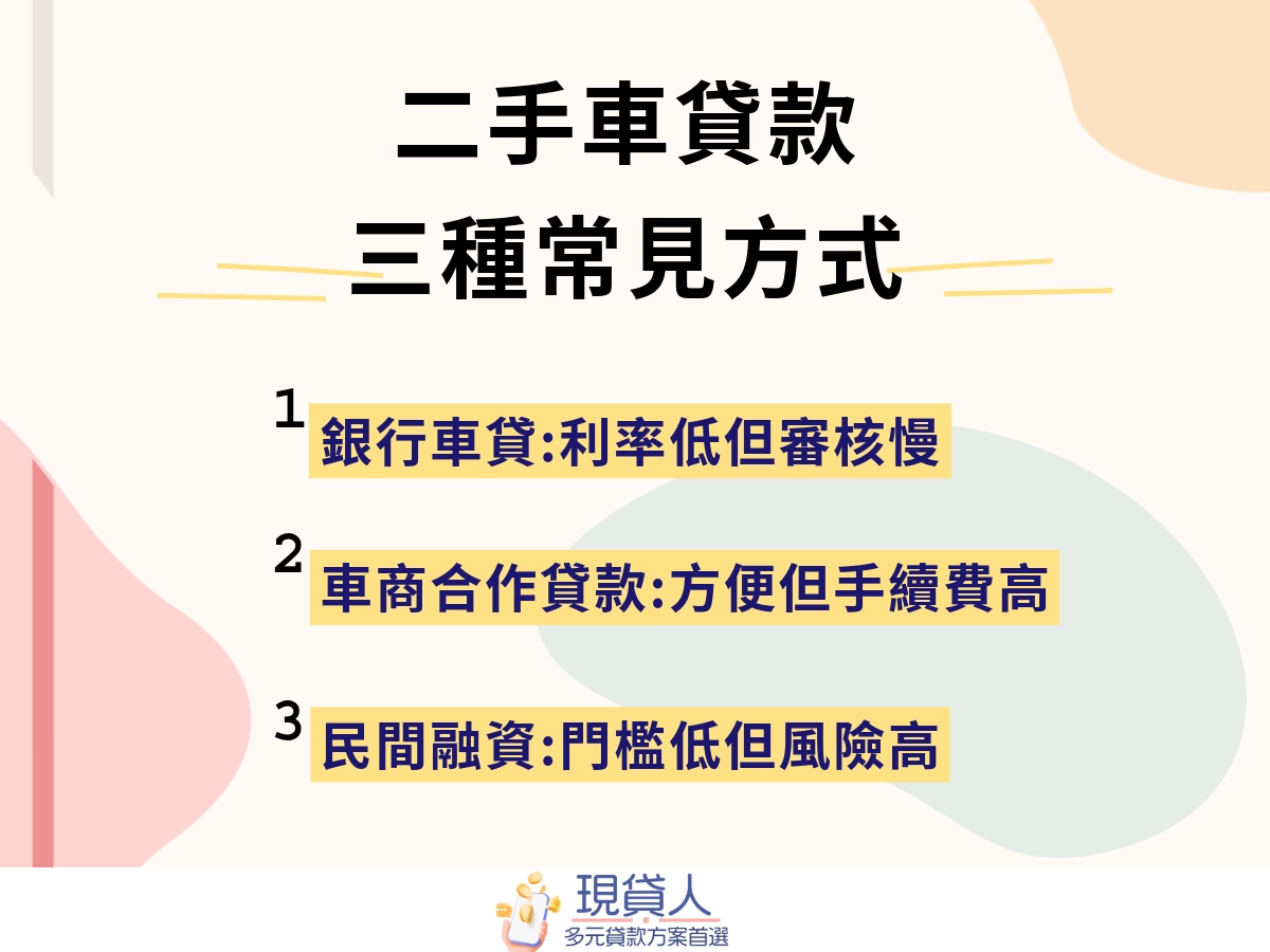 買二手車可以貸款嗎？三種最常見貸款方式