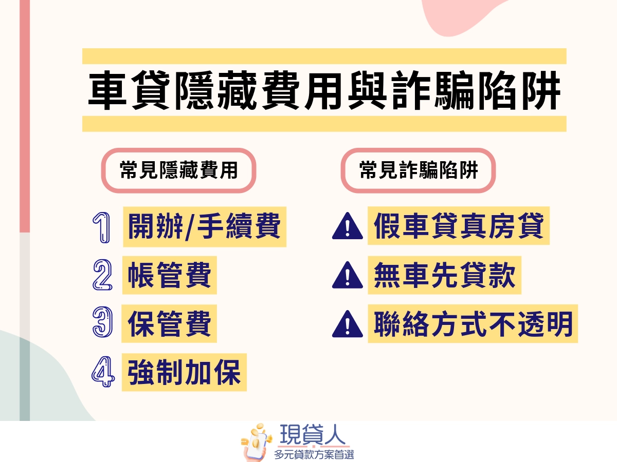 費用不是只有利率：4 種常見車貸隱藏費一次搞懂