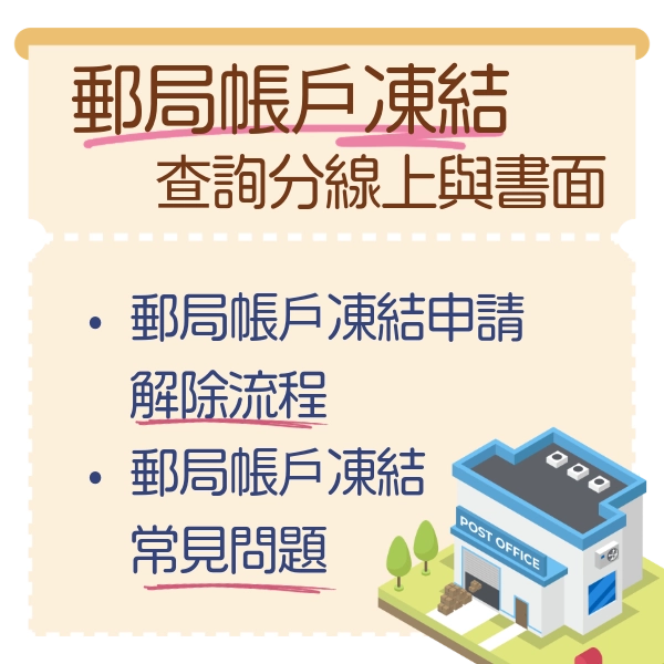 郵局帳戶凍結怎麼查？郵局帳戶凍結查詢分為線上查詢與書面查詢一次看